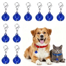10Pcs 14mm Cat Bell with Lobster Buckle Matte Bell for Dog Collars Dark Blue