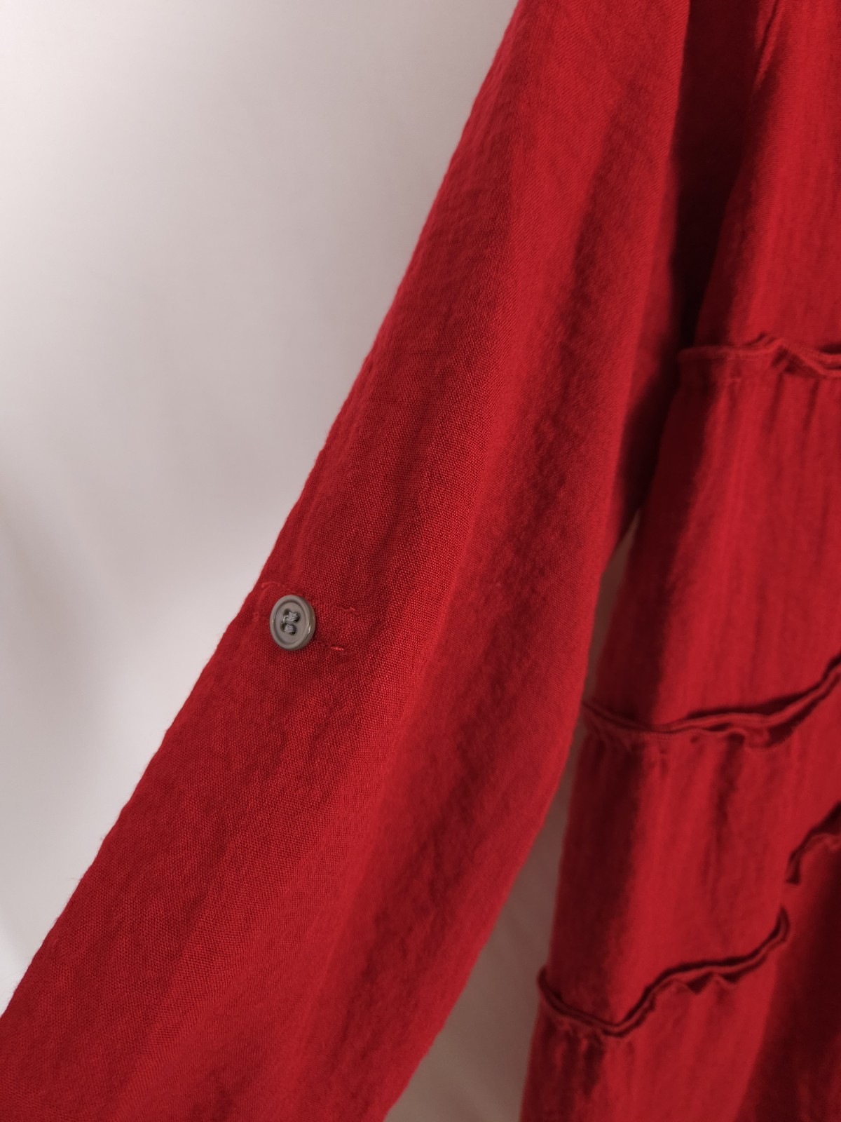 John Mark Size Small Solid Red Ruffle 3/4 Roll Ta… - image 10