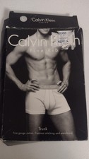 Calvin Klein Gray Fine Rib Cotton Trunk Brief Underwear Large Vintage 1999
