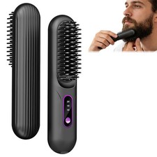 Beard Straightener for Men, Portable Cordless Heated Beard  Hair Straighteni...