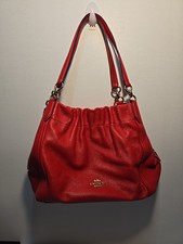 Coach Maya Red Leather Pebbled Shoulder Bag C1454