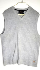 Tommy Hilfiger Sweater vest Men's size M gray vintage 90s logo preppy