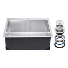 Uimoso 25" Kitchen Sink Top Mount Single Bowl Drop-In Basin Stainless Steel Bar