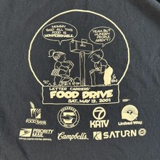 Vintage Letter Carriers Food Drive Shirt Mens XL Black 2001 USPS Graphic Y2K