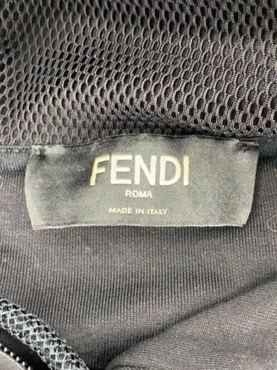 FENDI Felpa con cappuccio e zip XL Cotone BLK FAF533 AD3D
