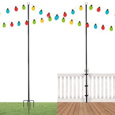 FLORECORD 2 Pack Heavy Duty 10ft Adjustable Outdoor Metal String Li... Fast Ship