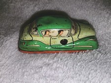 Vintage Wind Up G-E 295 Litho Green Car Tin Toy Germany