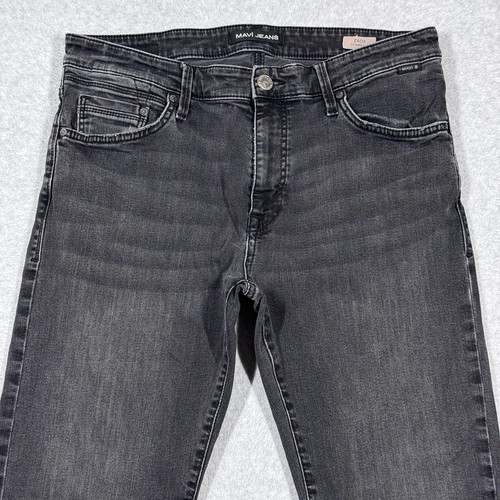 Mavi Jeans Mens 35x30 Zach Straight Leg Stretch Denim Black Charcoal Wash - Picture 2 of 14