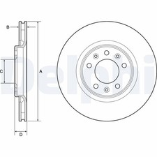 2x DELPHI Bremsscheibe BG4806C für JUMPY PEUGEOT TOYOTA CITROËN PROACE OPEL K0 3