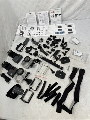 2 AKASO V50 Elite & Pro Waterproof Action Cameras W/ Remote & Accessories ++