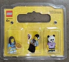 Set of 3 LEGO STORE MINIFIGURES 852766 6254531 NIB PANDA PIZZA GIRL STEAK READ