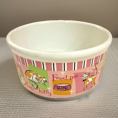 Lap Cat Food Bowl By Riviera Beers for Signature Housewares Pets Retro Art Style