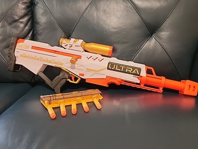 Nerf Ultra Pharaoh Blaster Gun Bundle 10 Dart Clip Scope and 5
