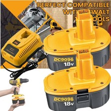 2PACK 18 Volt For DeWalt 18V 7.0Ah Battery / Charger DC9096 DC9099 DC9096-2