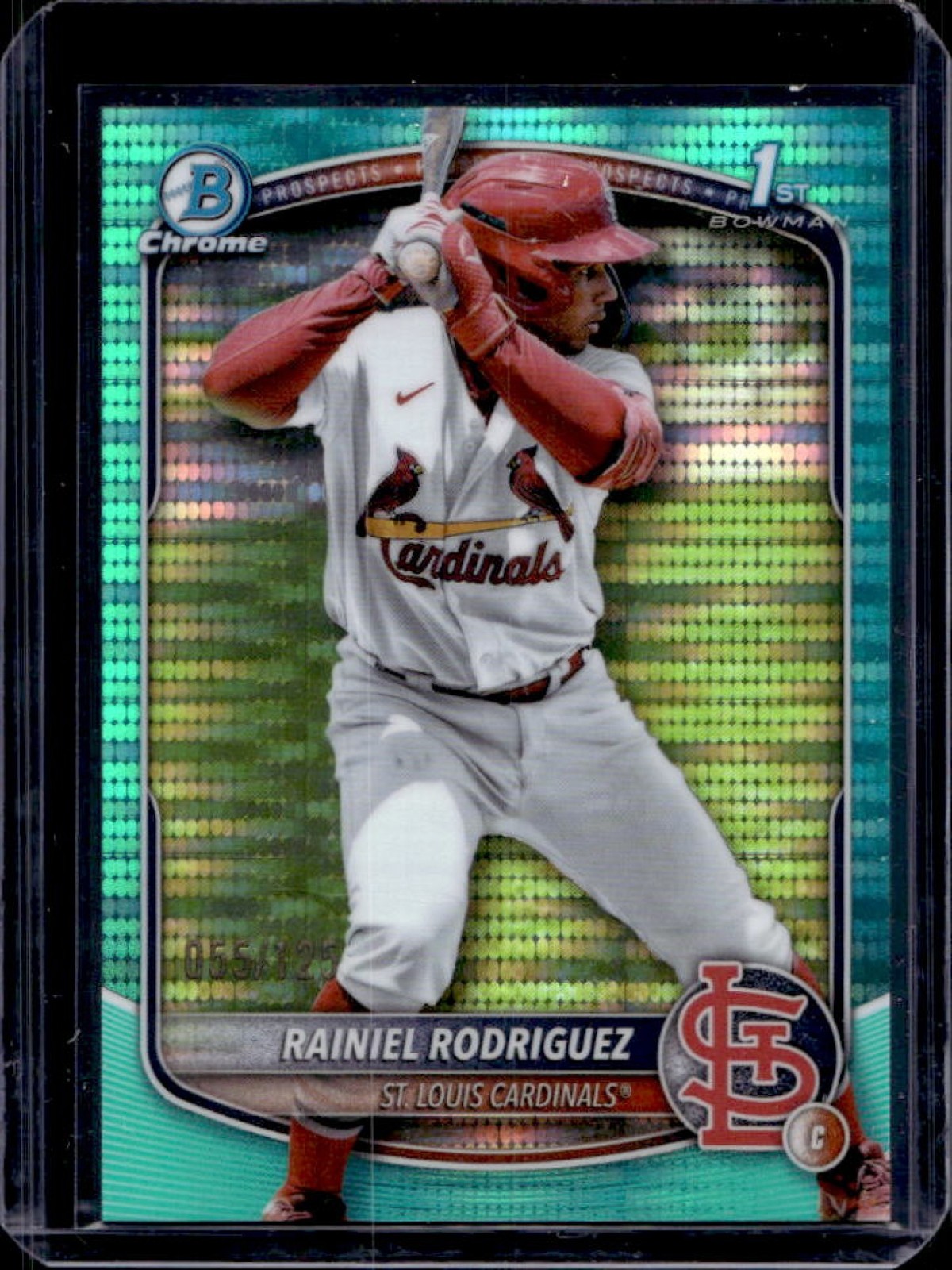 2025 Bowman Chrome Rainiel Rodriguez Aqua Pulsar Refractor 1st #55/125