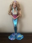 Vintage 2000s Barbie Magical Mermaids Doll Blue Light Up Tail Blonde Hair