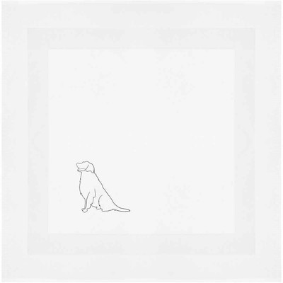 Baumwollserviette/Essenstuch ''Sitting Dog Line Art'' (NK00045165)