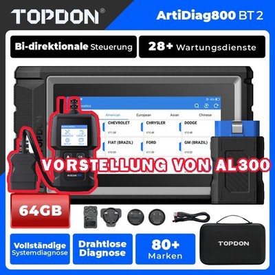 TOPDON AD800 BT 2.0 KFZ OBD2 Diagnosegerät Bluetooth Alle System CAN FD Deutsch