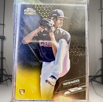 Topps 2021 Chrome Black Triston McKenzie #8 Gold Refractor RC /50 Indians