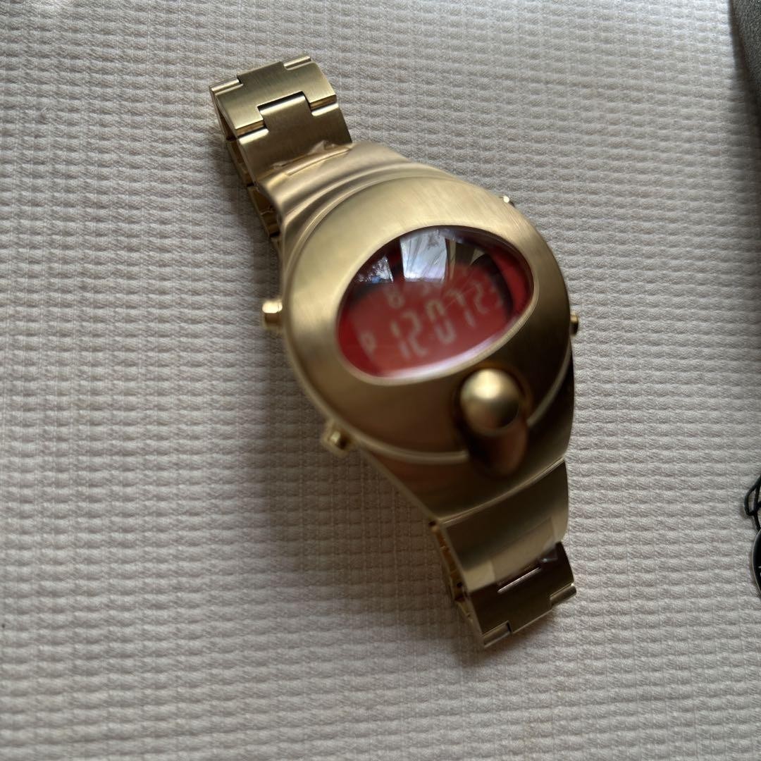 SEIKO ALBA SPOON GOLD×RED y2k SEIKO ALBA Spoon Ingots Digital Watch Gold Red Display Unused