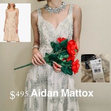  495 Brand New With Tag Aidan Mattox Fully Beaded Dress Size 6