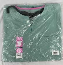 NWT Scrubstar Women  s Sage Leaf Seasonal Notch Collar Top XS