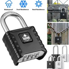4 Dial HEAVY DUTY Combination OUTDOOR Weatherproof Padlock Gate Shed Garage Lock