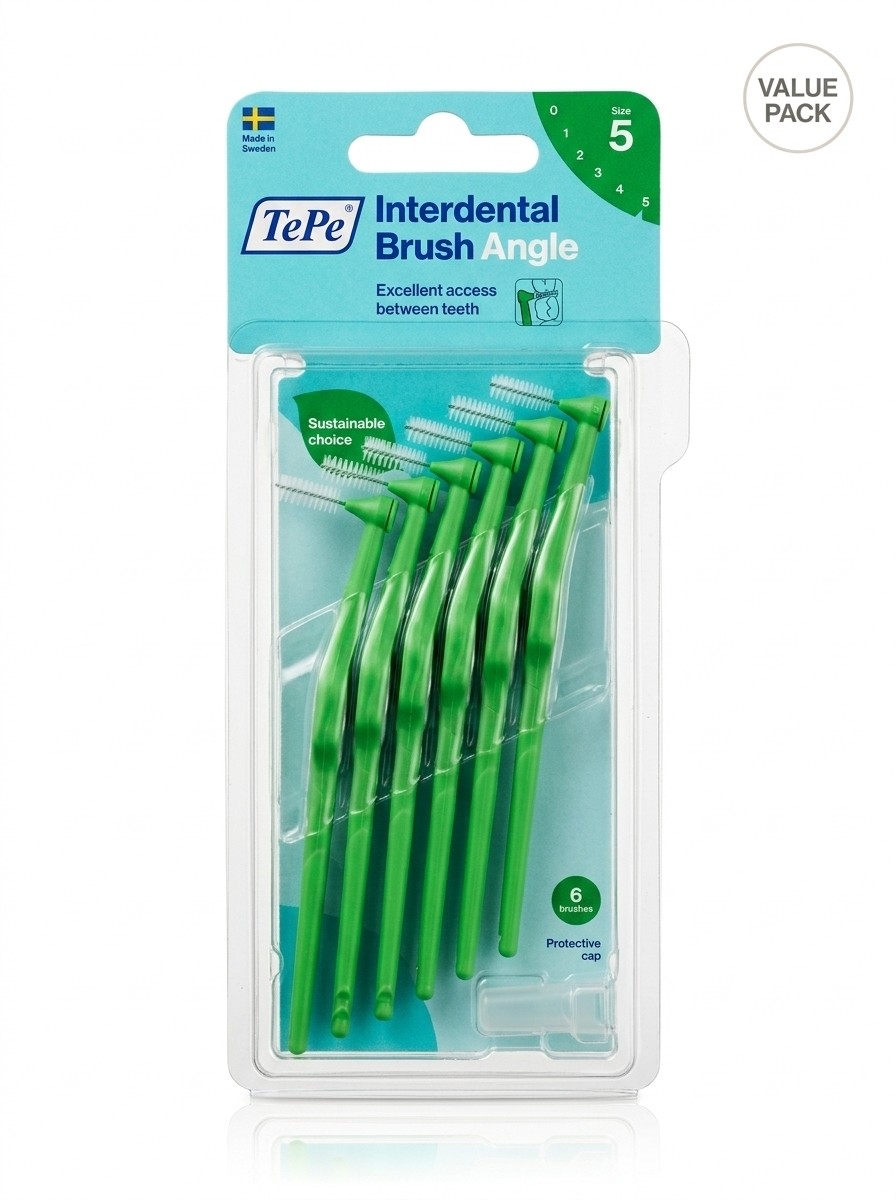 TePe Angle Interdental Brushes Size 5 Green 6 Brushes Oral Hygiene - Image 5