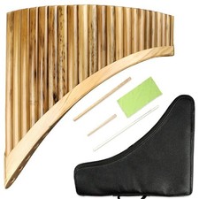 C Key 22 Pipes Panflute Spotted Bamboo Pan Flute Panpipes Handmade Woodwind