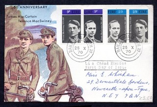 Ireland 1970 Tomas MacCurtain & Terence MacSwiney Anniversary First Day Cover