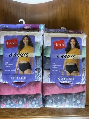 Hanes Core Cotton Women's Brief Panties, Size 9 - 6 Pack