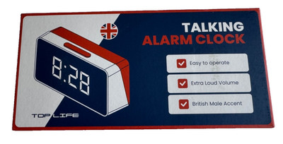 Top Life sprechender extra lauter digitaler Wecker 12/24 Stunden weiß/rot TL-685