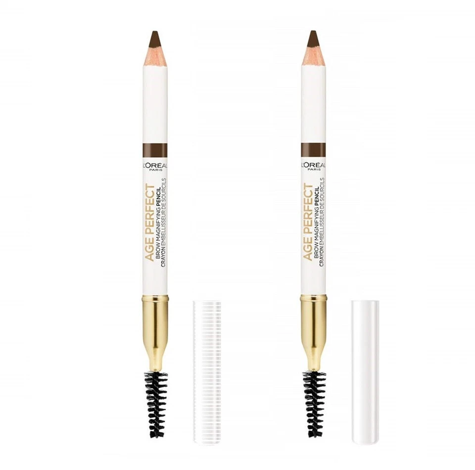 Pack of 2 L'Oreal Paris Age Perfect Magnifying Brow Pencil , Deep Brown 204 - Image 4 of 4
