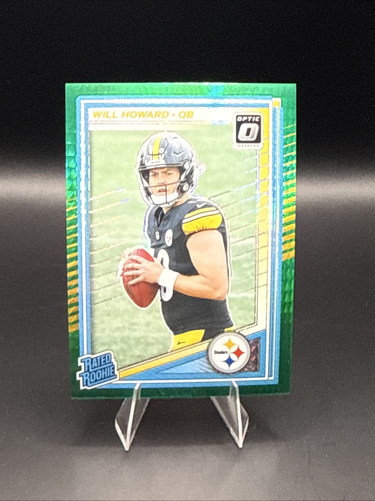 2025 Panini Donruss Optic - Rated Rookie Will Howard #233 Green Hyper Prizm (RC)