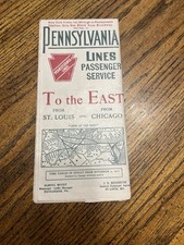 Antique NOV. Pennsylvania Lines Passenger Service Timetable/Map Brochure 