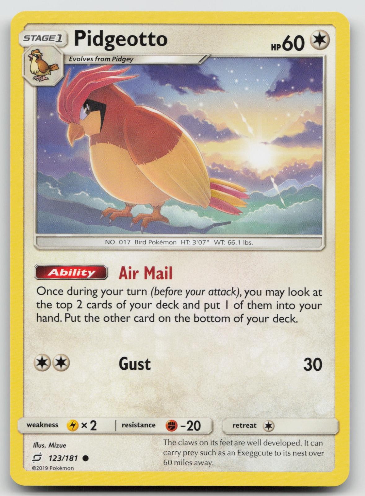 Pidgeotto 123/181 Team Up Pokemon LP