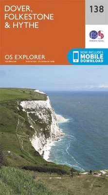 Dover Folkstone and Hythe 138 Explorer Map Ordnance Survey With Digital Download