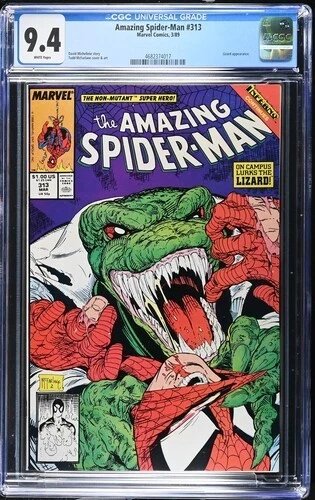 Amazing Spider-Man 313 CGC 9.4 Lizard App Todd McFarlane Cover & Art 1989