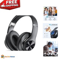 Lightweight Over-Ear Headset with Bluetooth 5.0  60H Battery Life - Adjustable