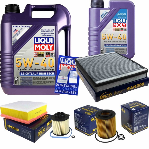 Inspektionskit Filter Liqui Moly ÖL 6L 5W-40 FüR Opel Meriva B Vauxhall 1.7-image