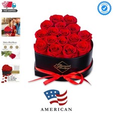 16 Flower Forever Heart Shape Box, Eternal Preserved Roses Gift for Her, Last...