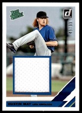 2019 Donruss Rated Prospect Material Gold Dustin May 45/99 Los Angeles Dodgers
