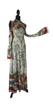 Etro Gorgeous Sweater Long Knit Cotton Dress with Shoulder Cut Outs Size 44