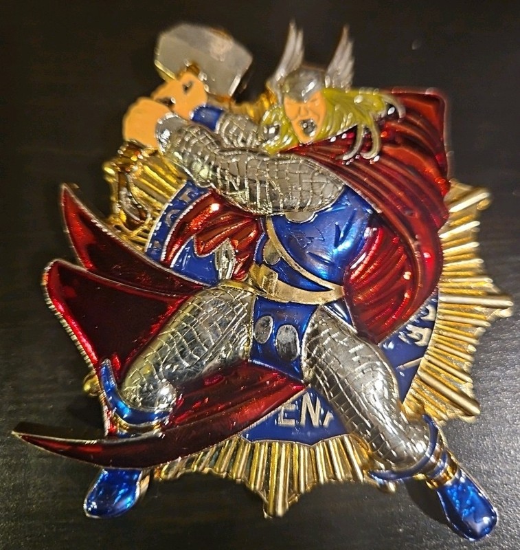 NYPD  Marvel Lieutenant Thor Badge Shield RARE 3 Inch Collectible Challenge Coin