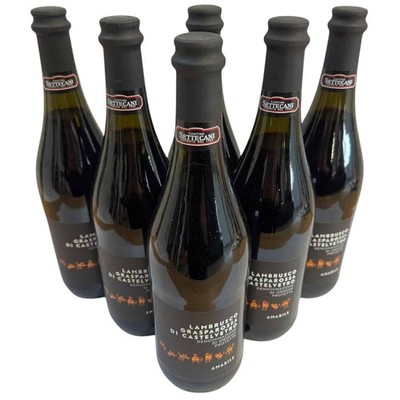 Cantina Settecani, Lambrusco Grasparossa Amabile DOP, 6 x 0,75L, Rotwein