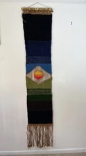 Large 70s BOHO Macrame Handwoven Jute Wool Wall Hanging Retro 7 LONG