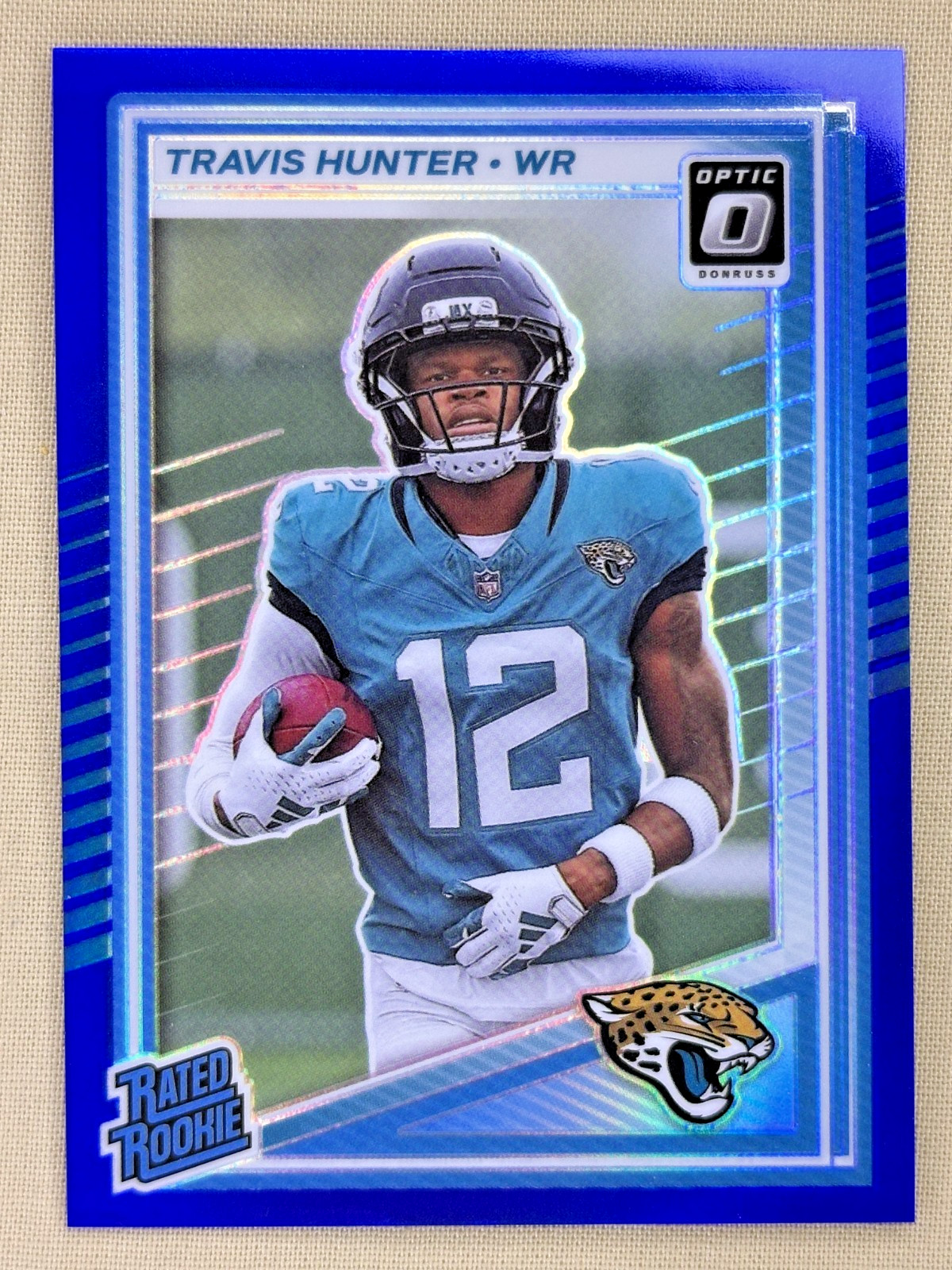 2025 Donruss Optic Travis Hunter RC Blue /249 Jacksonville Jaguars #201