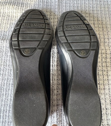Liz Baker Womens 7.5M Wedge Slip On Loafers Navy Blue Leather Casual Comfort - Picture 5 of 8