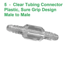Static Oxygen Tubing Connectors, Clear Cannula, Hose, Tube Connector 5 Pack