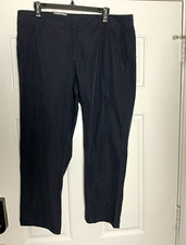 Kirkland Signature Women's Black Travel Pants Size 14 Flat Front Solid